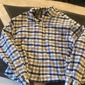 Daniel Cremieux Navy and Beige Checkered Shirt
